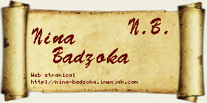 Nina Badžoka vizit kartica